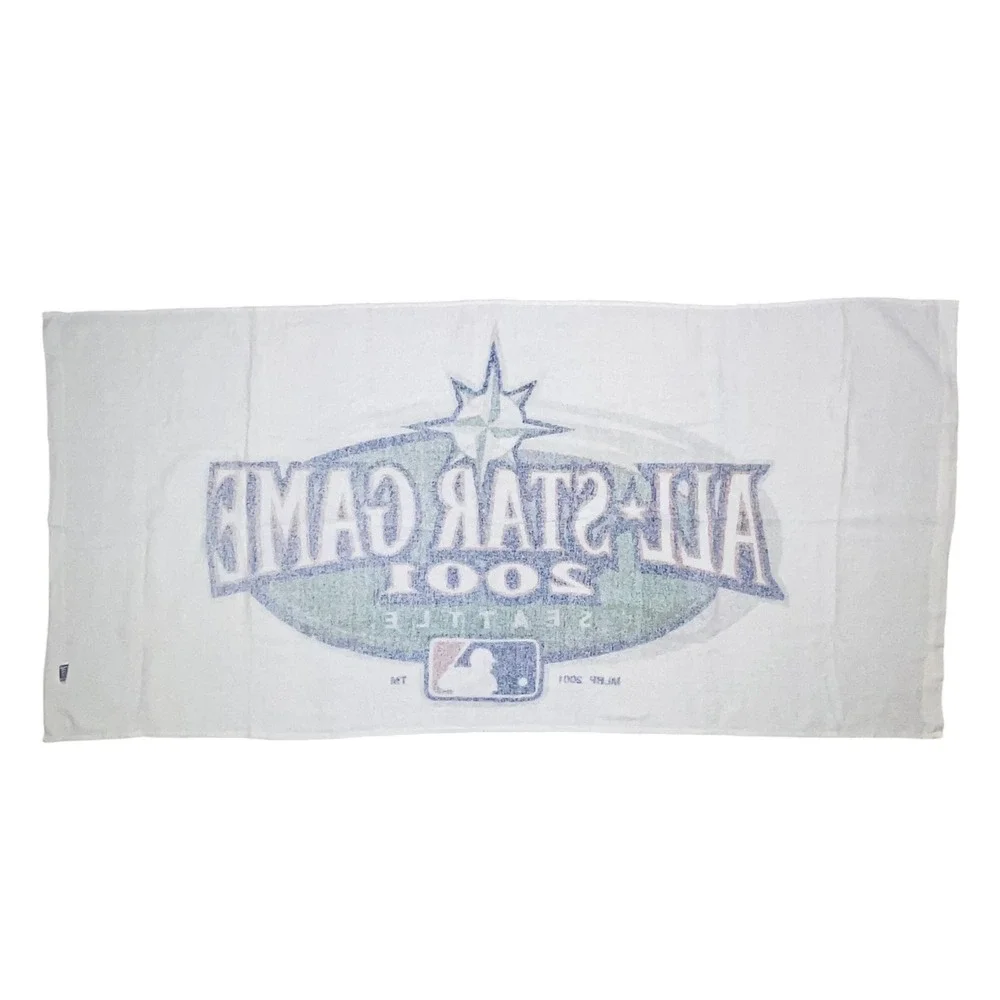 Vintage 2001 MLB All Star Game Seattle Beach Towel Sherry Mfg Co White